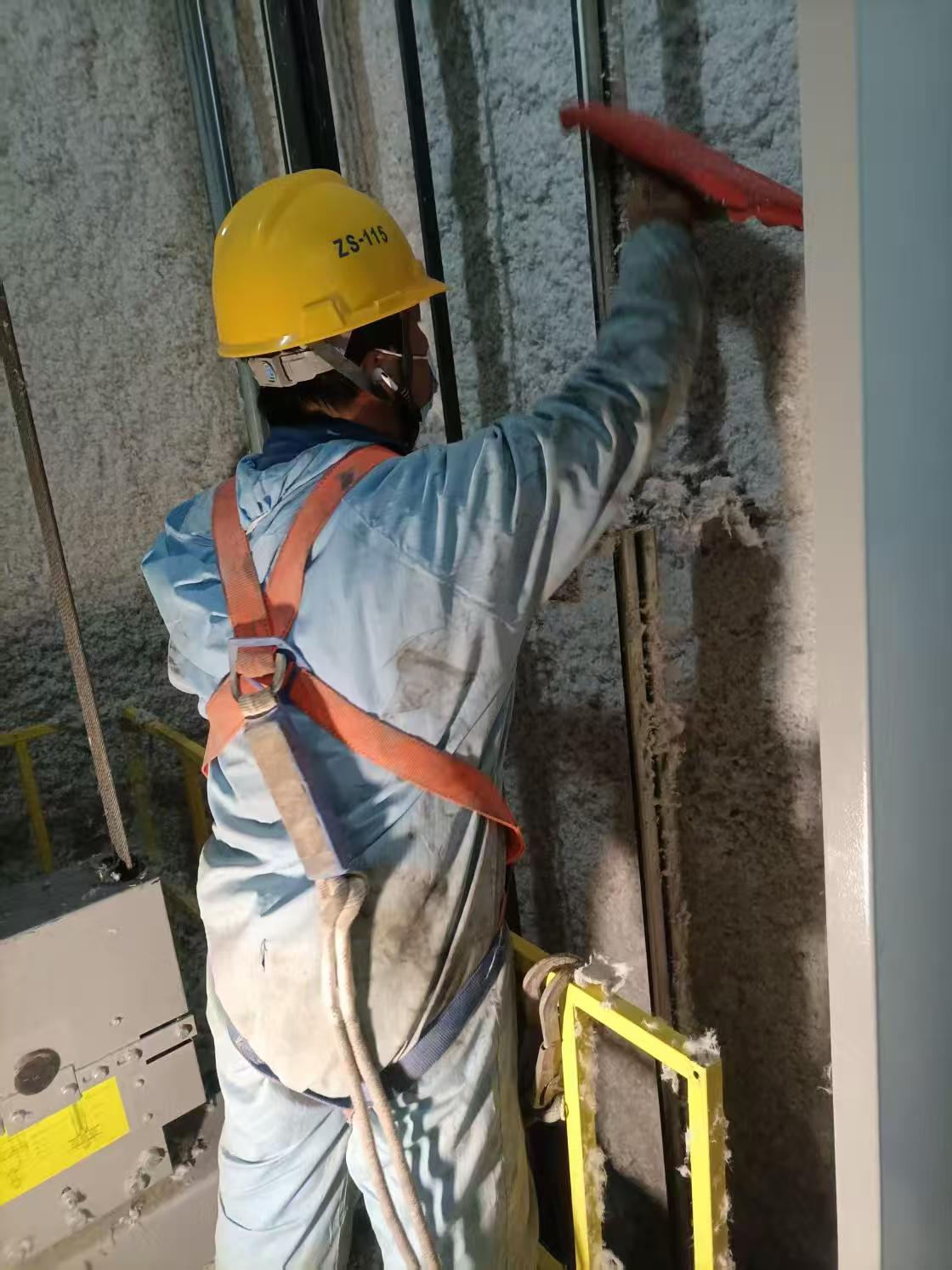 無機纖維噴涂棉電梯工程視頻